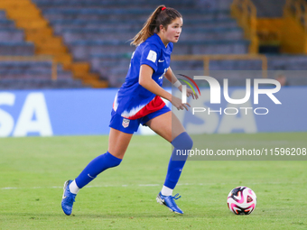 Riley Jackson of the United States controls the ball during the FIFA U-20 Women's World Cup Colombia 2024 third-place match between the Neth...