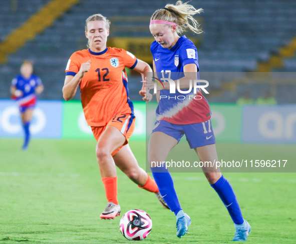 Maddie Dahlien of the United States controls the ball during the FIFA U-20 Women's World Cup Colombia 2024 third-place match between the Net...