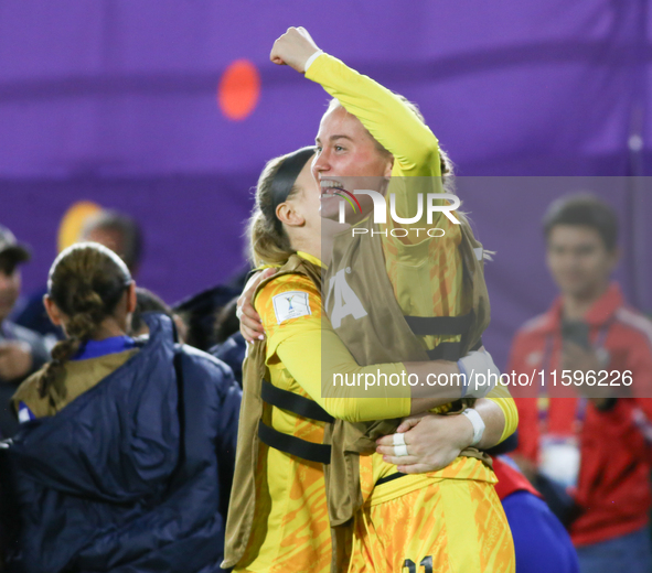 Caroline Nicole Birkel of the United States celebrates victory during the FIFA U-20 Women's World Cup Colombia 2024 third-place match betwee...