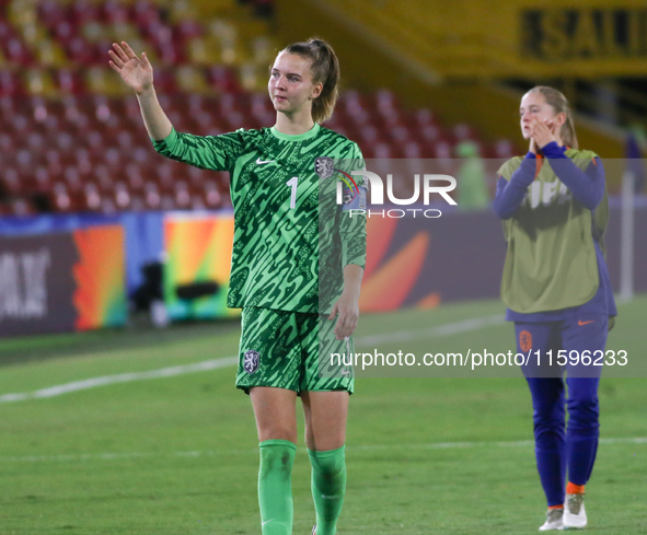 Femke Liefting of the Netherlands during the FIFA U-20 Women's World Cup Colombia 2024 third-place match between the Netherlands and the Uni...