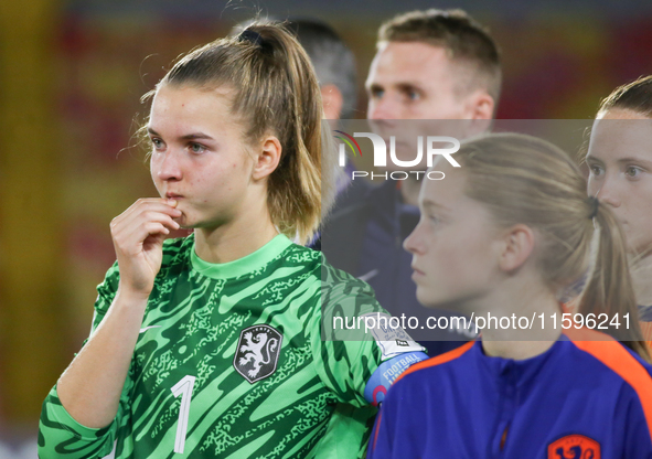 Femke Liefting of the Netherlands warms up during the FIFA U-20 Women's World Cup Colombia 2024 third-place match between the Netherlands an...