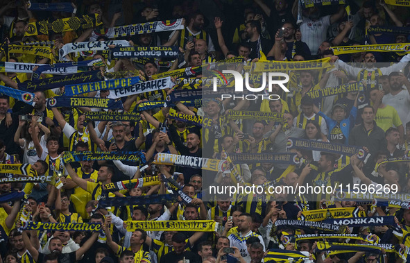    Fenerbahce fans during the Turkey Süper Ligue Round 5 between Fenerbahçe SK vs Galatasaray S.K., on September 21, 2024. 