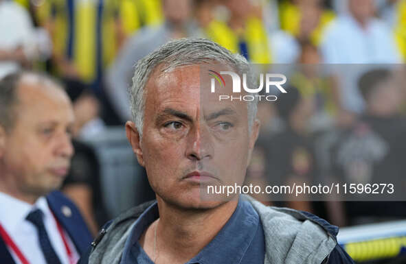 José Mourinho of Fenerbahce  looks on during the Turkey Süper Ligue Round 5 between Fenerbahçe SK vs Galatasaray S.K., on September 21, 2024...