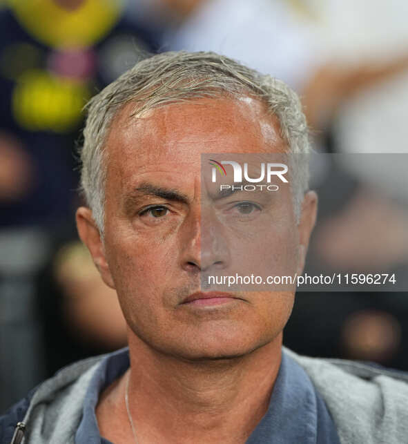 José Mourinho of Fenerbahce  looks on during the Turkey Süper Ligue Round 5 between Fenerbahçe SK vs Galatasaray S.K., on September 21, 2024...