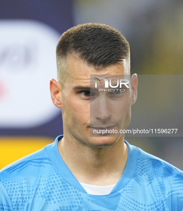 Dominik Livakovic of Fenerbahce  looks on during the Turkey Süper Ligue Round 5 between Fenerbahçe SK vs Galatasaray S.K., on September 21,...