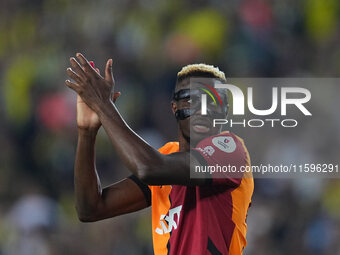 Victor Osimhen of Galatasaray  gestures during the Turkey Süper Ligue Round 5 between Fenerbahçe SK vs Galatasaray S.K., on September 21, 20...