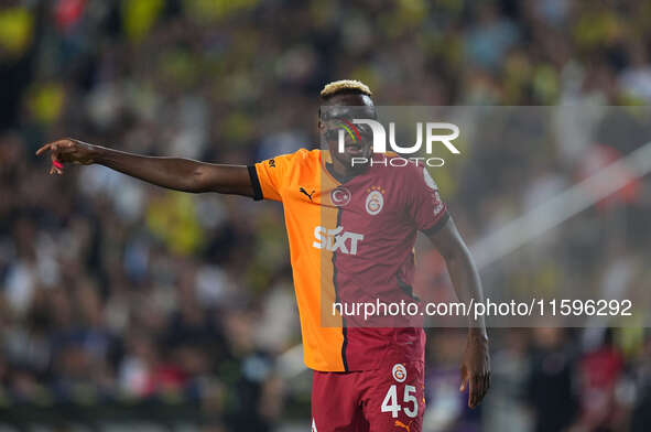 Victor Osimhen of Galatasaray  gestures during the Turkey Süper Ligue Round 5 between Fenerbahçe SK vs Galatasaray S.K., on September 21, 20...