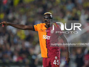 Victor Osimhen of Galatasaray  gestures during the Turkey Süper Ligue Round 5 between Fenerbahçe SK vs Galatasaray S.K., on September 21, 20...