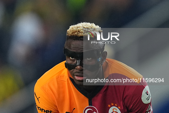 Victor Osimhen of Galatasaray  gestures during the Turkey Süper Ligue Round 5 between Fenerbahçe SK vs Galatasaray S.K., on September 21, 20...