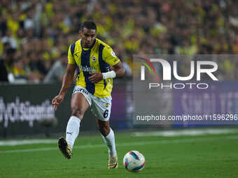 Alexander Djiku of Fenerbahce  controls the ball during the Turkey Süper Ligue Round 5 between Fenerbahçe SK vs Galatasaray S.K., on Septemb...