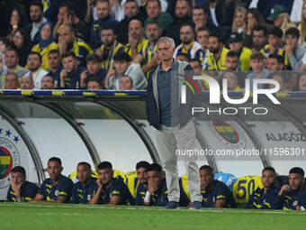 José Mourinho of Fenerbahce  looks on during the Turkey Süper Ligue Round 5 between Fenerbahçe SK vs Galatasaray S.K., on September 21, 2024...