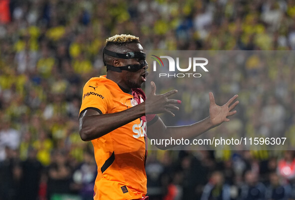 Victor Osimhen of Galatasaray  celebrate during the Turkey Süper Ligue Round 5 between Fenerbahçe SK vs Galatasaray S.K., on September 21, 2...