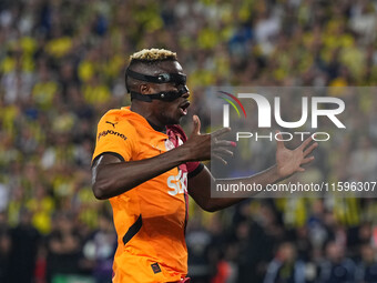 Victor Osimhen of Galatasaray  celebrate during the Turkey Süper Ligue Round 5 between Fenerbahçe SK vs Galatasaray S.K., on September 21, 2...