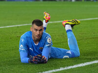 Dominik Livakovic of Fenerbahce  on the ground during the Turkey Süper Ligue Round 5 between Fenerbahçe SK vs Galatasaray S.K., on September...