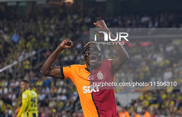 Victor Osimhen of Galatasaray  celebrate during the Turkey Süper Ligue Round 5 between Fenerbahçe SK vs Galatasaray S.K., on September 21, 2...