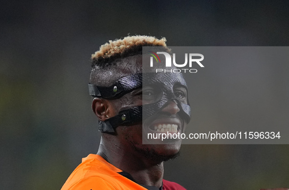 Victor Osimhen of Galatasaray  gestures during the Turkey Süper Ligue Round 5 between Fenerbahçe SK vs Galatasaray S.K., on September 21, 20...