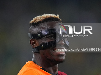 Victor Osimhen of Galatasaray  gestures during the Turkey Süper Ligue Round 5 between Fenerbahçe SK vs Galatasaray S.K., on September 21, 20...