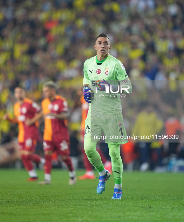 Fernando Muslera of Galatasaray  looks on during the Turkey Süper Ligue Round 5 between Fenerbahçe SK vs Galatasaray S.K., on September 21,...