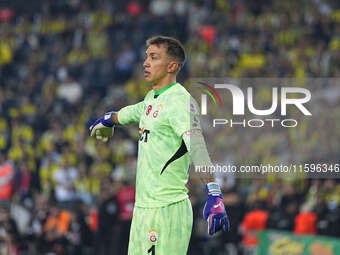 Fernando Muslera of Galatasaray  gestures during the Turkey Süper Ligue Round 5 between Fenerbahçe SK vs Galatasaray S.K., on September 21,...