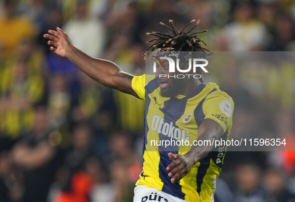 Allan Saint-Maximin of Fenerbahce  looks on during the Turkey Süper Ligue Round 5 between Fenerbahçe SK vs Galatasaray S.K., on September 21...