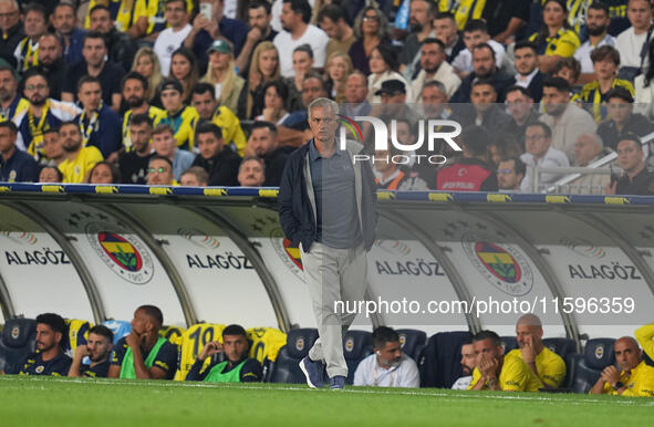 José Mourinho of Fenerbahce  looks on during the Turkey Süper Ligue Round 5 between Fenerbahçe SK vs Galatasaray S.K., on September 21, 2024...