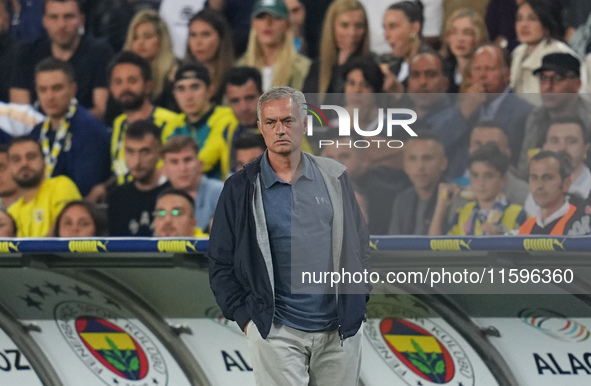 José Mourinho of Fenerbahce  looks on during the Turkey Süper Ligue Round 5 between Fenerbahçe SK vs Galatasaray S.K., on September 21, 2024...