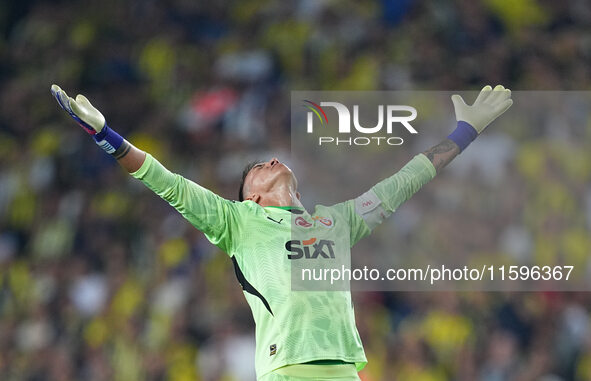 Fernando Muslera of Galatasaray  celebrate during the Turkey Süper Ligue Round 5 between Fenerbahçe SK vs Galatasaray S.K., on September 21,...