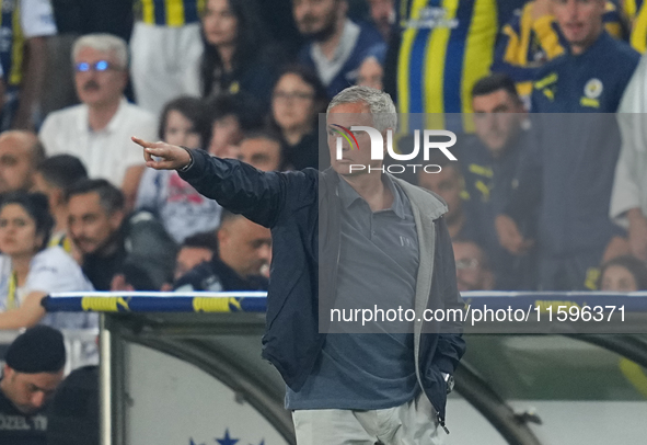 José Mourinho of Fenerbahce  looks on during the Turkey Süper Ligue Round 5 between Fenerbahçe SK vs Galatasaray S.K., on September 21, 2024...