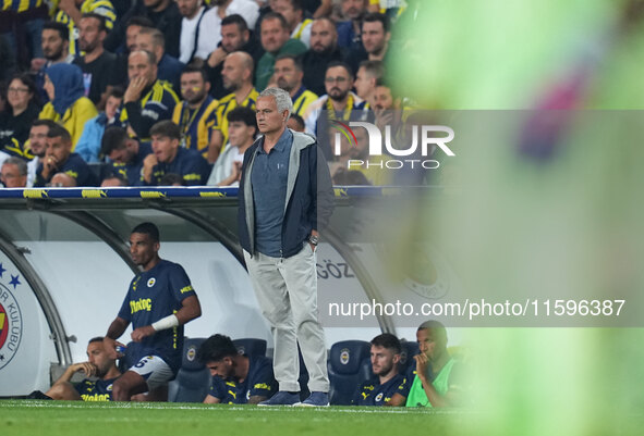 José Mourinho of Fenerbahce  looks on during the Turkey Süper Ligue Round 5 between Fenerbahçe SK vs Galatasaray S.K., on September 21, 2024...