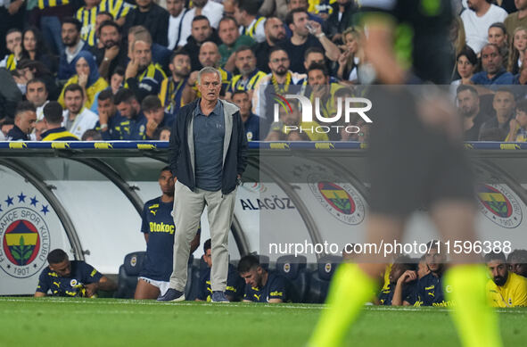 José Mourinho of Fenerbahce  looks on during the Turkey Süper Ligue Round 5 between Fenerbahçe SK vs Galatasaray S.K., on September 21, 2024...