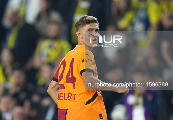 Elias Jelert of Galatasaray  looks on during the Turkey Süper Ligue Round 5 between Fenerbahçe SK vs Galatasaray S.K., on September 21, 2024...