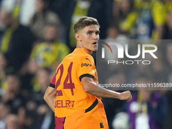 Elias Jelert of Galatasaray  looks on during the Turkey Süper Ligue Round 5 between Fenerbahçe SK vs Galatasaray S.K., on September 21, 2024...