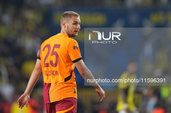 Victor Nelsson of Galatasaray  looks on during the Turkey Süper Ligue Round 5 between Fenerbahçe SK vs Galatasaray S.K., on September 21, 20...