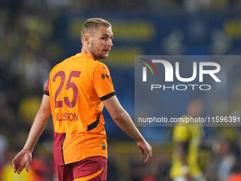 Victor Nelsson of Galatasaray  looks on during the Turkey Süper Ligue Round 5 between Fenerbahçe SK vs Galatasaray S.K., on September 21, 20...