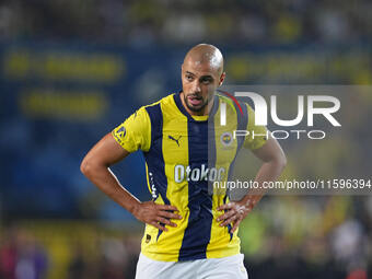 Sofyan Amrabat of Fenerbahce  looks on during the Turkey Süper Ligue Round 5 between Fenerbahçe SK vs Galatasaray S.K., on September 21, 202...