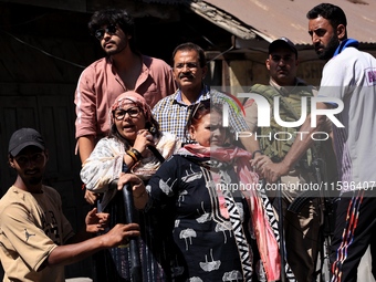 Kashmiri Pandit woman and Independent candidate for Sopore Assembly Constituency, Aarti Nehru campaigns in Sopore, Jammu and Kashmir, India,...