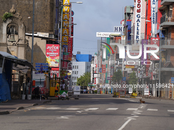 Empty streets in Colombo, Sri Lanka, on September 22, 2024. A curfew is imposed in Sri Lanka amid the counting of votes in the presidential...