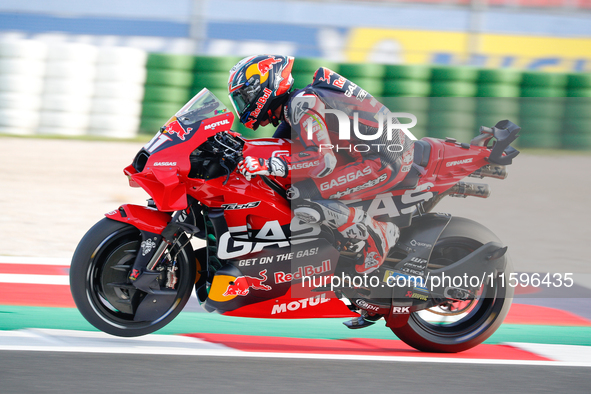 Pedro Acosta (Spa-GASGAS Factory Racing) participates in the Gran Premio Pramac dell'Emilia Romagna Warm UP session MotoGP on Saturday, Moto...