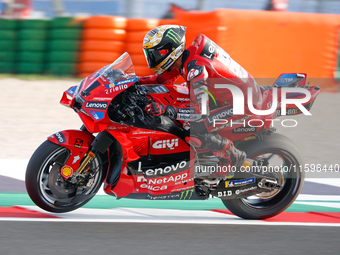 Francesco Bagnaia (Ita-Ducati Lenovo Team) participates in the Gran Premio Pramac dell'Emilia Romagna Warm UP session MotoGP on Saturday, Mo...