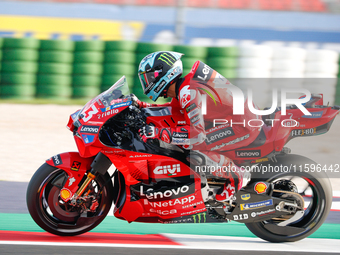 Enea Bastianini (Ita-Ducati Lenovo Team) participates in the Gran Premio Pramac dell'Emilia Romagna Warm UP session MotoGP on Saturday, Moto...