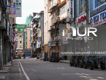 Empty streets in Colombo, Sri Lanka, on September 22, 2024. A curfew is imposed in Sri Lanka amid the counting of votes in the presidential...