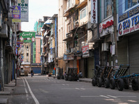 Empty streets in Colombo, Sri Lanka, on September 22, 2024. A curfew is imposed in Sri Lanka amid the counting of votes in the presidential...