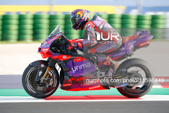 Jorge Martin (Spa-Pramac Racing Ducati) participates in the Gran Premio Pramac dell'Emilia Romagna Warm UP session MotoGP on Saturday, MotoG...