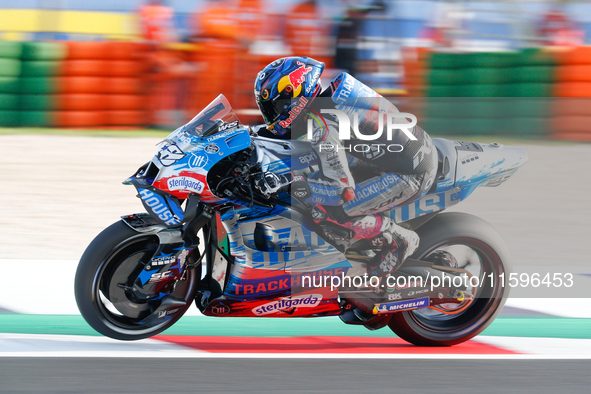 Miguel Oliveira (Por-Aprilia Racing) participates in the Gran Premio Pramac dell'Emilia Romagna Warm UP session MotoGP on Saturday, MotoGP o...