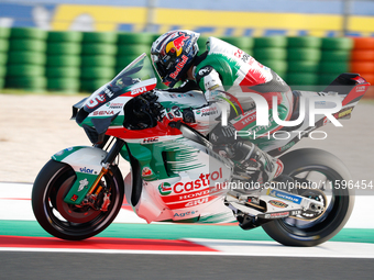 Johann Zarco (Fra-Honda LCR) participates in the Gran Premio Pramac dell'Emilia Romagna Warm UP session MotoGP on Saturday, MotoGP of Emilia...