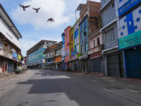 Empty streets in Colombo, Sri Lanka, on September 22, 2024. A curfew is imposed in Sri Lanka amid the counting of votes in the presidential...