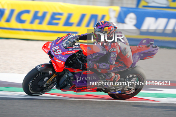 Jorge Martin (Spa-Pramac Racing Ducati) participates in the Gran Premio Pramac dell'Emilia Romagna Warm UP session MotoGP on Saturday, MotoG...