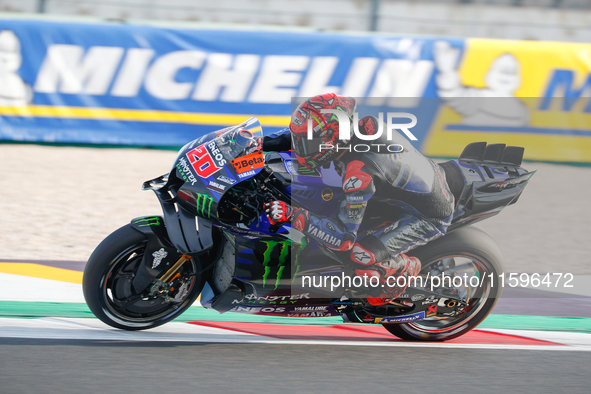 Fabio Quartararo (Fra-Monster Yamaha Team) participates in the Gran Premio Pramac dell'Emilia Romagna Warm UP session MotoGP on Saturday, Mo...