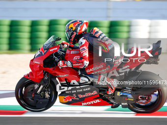 Pedro Acosta (Spa-GASGAS Factory Racing) participates in the Gran Premio Pramac dell'Emilia Romagna Warm UP session MotoGP on Saturday, Moto...