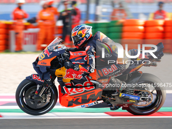 Brad Binder (Saf-Red Bull KTM Factory Racing) participates in the Gran Premio Pramac dell'Emilia Romagna Warm UP session MotoGP on Saturday...